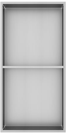 ENKI SN03 300x600 Recess Shower Niche, Brushed Steel, Recessed | Stainless Steel, Recessed Shelf, Wet Room Storage, Tile Ready, Bathroom