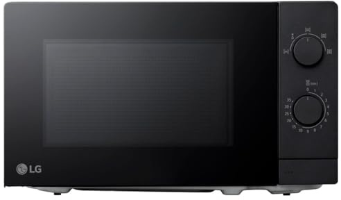 LG MS2082H Forno a Microonde 20 Litri, Potenza 1050 W, Bianco | Potenza Nominale 700W, Piatto 255mm, Luce LED, Funzione Scongelamento, Comandi con Manopola