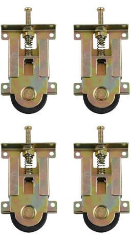 Lot de 4 rouleaux de porte de placard coulissants à roulement à billes concaves pour miroir de placard