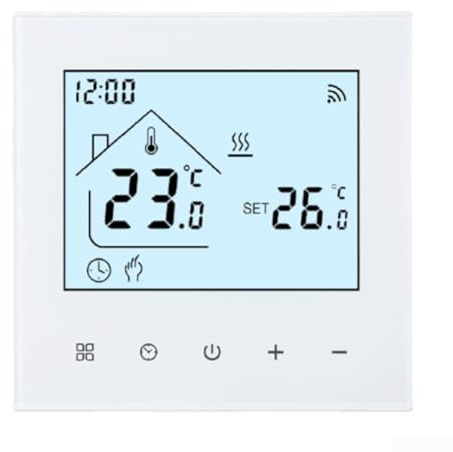Feeshoppher Smart WiFi Programmable Thermostat with Large LCD Touchscreen for Gas Boiler Electric Heating and Hot Water Systems Voice Control via and Google Adjustable Te(Boiler heating)