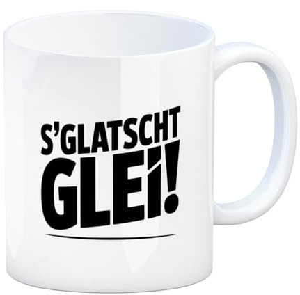 speecheese Kaffeebecher S Glatscht glei Witziger Spruch für Bürohumor | im Osten für den Büroalltag