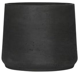 Oasis of Life Pot de fleurs noir - D 23 x H 19 cm - Pot de fleurs aspect béton - Pot de fleurs décoratif pour l'intérieur et l'extérieur - Pot élégant pour plantes d'intérieur, plantes succulentes et