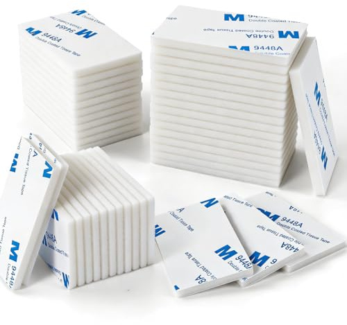 Molkor 60 Stück Klebepads Doppelseitig Extra Stark 3mm Dick Rechteckig Doppelseitige Klebepads Selbstklebendes Klebeband Montagepads für Zuhause Büro Auto Schule (Weiß)