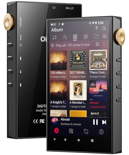 Hi-Res Audio Player, Oilsky 160GB HiFi MP3 Player Bluetooth and WiFi, 4.4mm Balanced, Dual ESS DAC, 4GB RAM, 4.02 Digital DSD512 Lossless Music Spotify Player