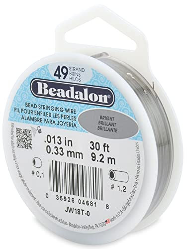 Beadalon 9.2 m Reel 0.33 mm Diameter 49 Strand Wire, Bright