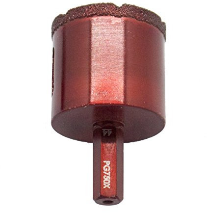 Marcrist PG750X Diamond Dry Tile Drill 44 mm with Hexagonal Bit Attachment for Tiles and Porcelain Stoneware, Red
