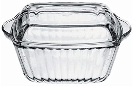 Borcam Glasschale mit Glasdeckel, eckig, 1150 cc, D: 20,4cm von Pasabahce