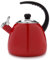 Farberware Bollitore per tè a cupola, teiera a fischio, smalto in porcellana su acciaio al carbonio, senza BPA, antiruggine, manico freddo, 3 qt, capacità 12 tazze, rosso