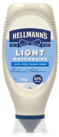 Hellmann's Light Mayonnaise Condiment Squeeze Bottle for Burgers, Sandwiches and Salads 750 ml