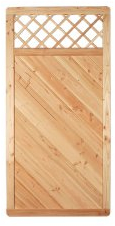 MEIN GARTEN VERSAND Moderne und Massive Sichtschutz Zaunelemente in den Maßen 90 x 180 cm (Breite x Höhe) aus Douglasie mit Rankgitter Taunus