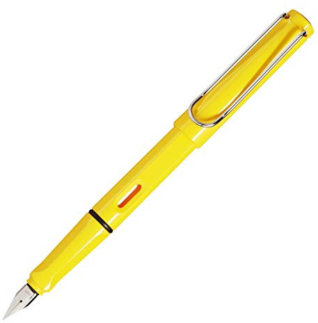 Lamy Unisex Safari Steel Nib Plastic Fountain Pen - Yellow - Broad Nib