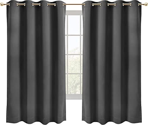 Utopia Bedding Verdunkelungsvorhänge mit Ösen thermovorhang 2er Set [132x160 cm, Grau] wärme und kälteisolierende und schalldämmende Vorhang Blickdicht für Wohnzimmer, Schlafzimmer & Büro