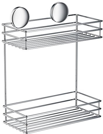 Smedbo Doppel Dusche Korb Design selbstklebend aus verchromtem Edelstahl, silber