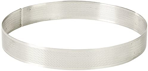 LACOR 68554 Cercle Rond perforé, Acier Inoxydable, Gris, 24 x 24 x 3,5 cm