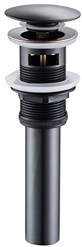 Eridanus, Bonde de vidange Pop Up Push Open avec Trop-Plein pour Lavabo Évier Soupape de Vidange en Laiton Couleur Noir