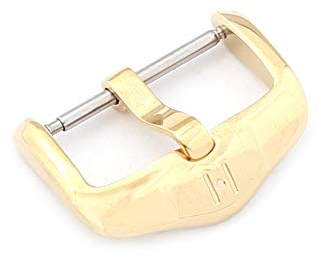 HIRSCH Unisex Dornschließe für Uhrenarmbänder L316 Edelstahl Modell Active 20 mm Goldfarben, poliert