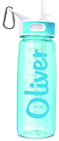 Personalised Water Bottle With Straw - 800ml - Love Drinking - School Water Bottles - Gym Bottle - Bpa Free - Metal Clip For Island Cycling Sports - Stay Cool Add Your Custom Name To Bottled Water