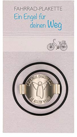 Butzon & Bercker Fahrrad-Plakette Schutzengel - Metallplakette mit Gummiring – christliches Geschenk zur Einschulung, Geburtstag oder Weihnachten für Schulkinder & Erwachsene