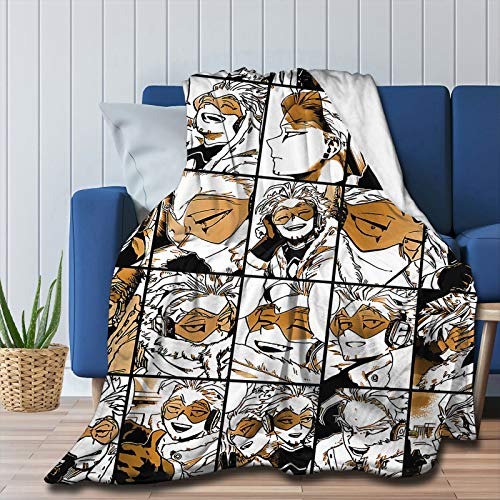 My Hero Academia Collage Anime Hawks - Manga-Fleece-Überwurfdecke, flauschig warme Überwürfe für Winterbettwäsche, Couch und Plüschhaus-Dekoration, Geschenkidee, (L 203,2 x 152,4 cm)