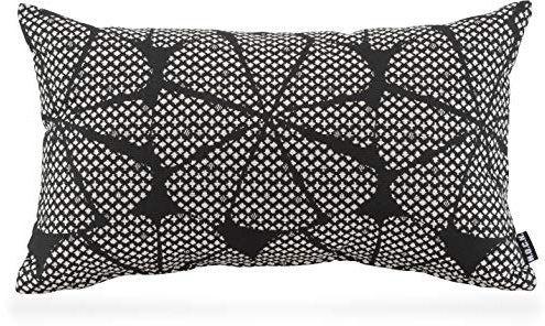 H.O.C.K. Black Art Kissen inkl. Füllung Gemustert Dekokissen Zierkissen Black-Nature (50x30cm, Schwarz)
