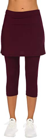 Balancora Damen Sportskort Tennis/Hockey/Golf Sport-Hosen Rock/Skort mit Taschen und Kopfhöreranschluss Leggings mit Rock Damen