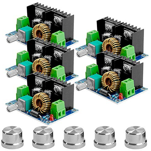 AZDelivery 5 x XL4016E1 DC-DC Step Down Buck Converter mit erweitertem Potentiometer, Spannungswandler PWM Einstellbar 4-40V auf 1.25-36V 8A Step Down XH-M401 kompatibel mit Arduino inklusive E-Book!