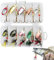Cosswe Angelköder, 10 Stück Köder Set Forellen Spoon Spinner Blinker Wobbler Set Spinner Angelköder mit Drillinge Haken, Angelset Set für Forellen, Barsch, Lachs, Hecht, Zander