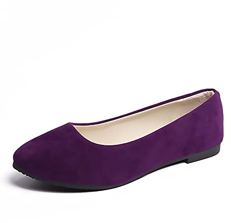 ERLINGO Ballerine da Donna, Slip On Piatto Confortevole Scarpe Ballerina Punta Punta Antiscivolo Tacco Basso Casual Dolly Scarpe poco profonde Casual Singole Scarpe, Viola, 36 EU