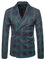 Blazer Homme Veste Casual Elegant Slim Fit Blazer Un Bouton Costume Jacket Veste de Costume à Carreaux Blousons Manteaux Chic Costume d'affaires Mariage Bal,Vert,XXL