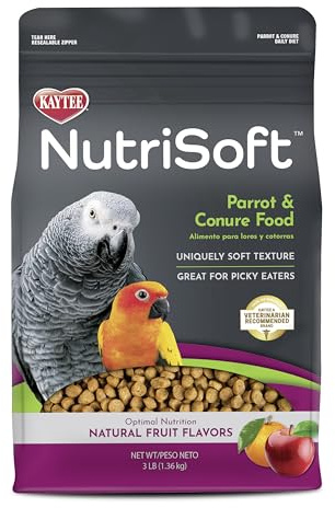 Kaytee Nutri Soft Pet Parrot & Conure Bird Food, 3 Pound
