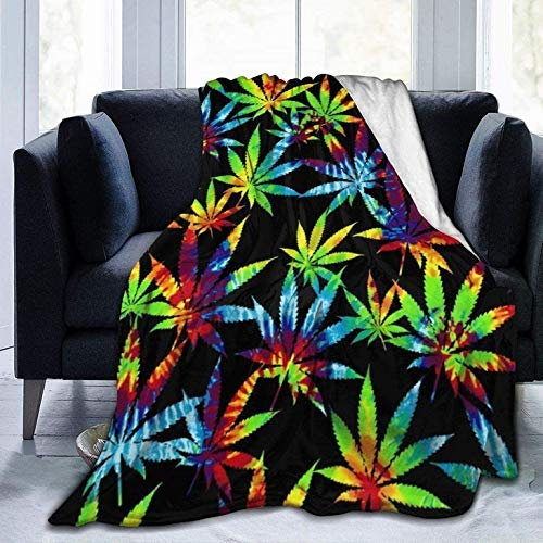 Weed Leaves Flanell Fleece Überwurfdecken,Weiche Warme Decken Tagesdecke/Bettdecke/Bettlaken 200x150cm
