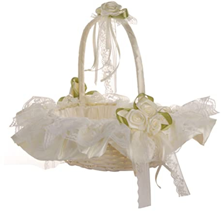 Hilai Hochzeitskorb Spitze Korb Blumenmädchen Handwälzer Romantische Hochzeit Korb Zeremonie Partei Dekor