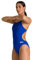 ARENA Solid Challenge Team Costume Intero Donna, Costume Donna ad Asciugatura Rapida, Costume da Bagno Sportivo in Tessuto MaxLife Eco Resistente al Cloro, Protezione UV, Tessuto Frontale Foderato