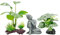 Smoothedo-Pets Aquarium-Dekoration, 10,2 cm, Ornamente, Zubehör, Betta, Fischablage, Blatt-Buddha, Typ B-Set-Buddha)