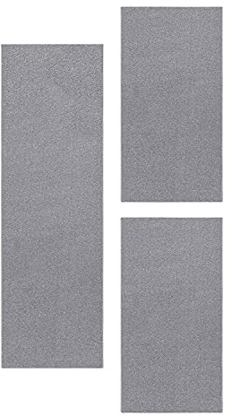 HomebyHome Bettumrandung Schlafzimmer 3 teilig Teppich Creme - Waschbarer Bettumrandung Teppich Läufer Set Extra Flauschig Bettvorleger Schlafzimmer Bettset:2 St. 80x150 cm | 1 St. 80x250 cm