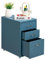HollyHOME Caisson de Bureau Metal, 3 Tiroirs sous Bureau Organisateur de Classement Roulant, Meuble de Rangement Moderne en Métal avec roulettes pour la Maison et Le Bureau, Bleu