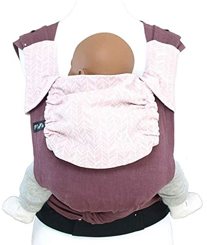 MamaMotion MaMo Babytrage – gefächerte Träger – Halfbuckle Tragehilfe – für Neugeborene ab Geburt von 50 – 86 cm - ergonomische Sitzhaltung – Bauchtrage – Hüfttrage - Rückentrage (Herzgeflüster)