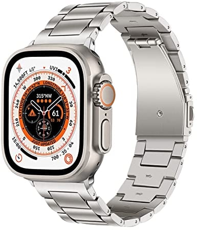 TRUMiRR 49mm 46mm 45mm 44mm 42mm(Serie 3 2 1) Kompatibel mit Apple Watch Armband, Edelstahl Gliederarmband Ersatzarmbänder Geeignet für iWatch Ultra 2/Ultra, Series 10/9/8/7/6/5/4/3/2/1/SE
