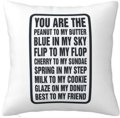 Lustiges flippiges Kissen-Dekor You are The Peanut to My Butter Kissenbezug seltsame Dekoration lustige dekorative Sachen (Größe: 40 x 40 cm)