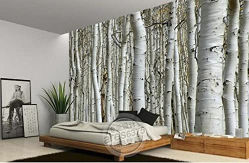Benutzerdefinierte Fototapeten Wandmalereien Wandaufkleber Birken 3D Tv-Hintergrundtapeten-200Cmx140Cm