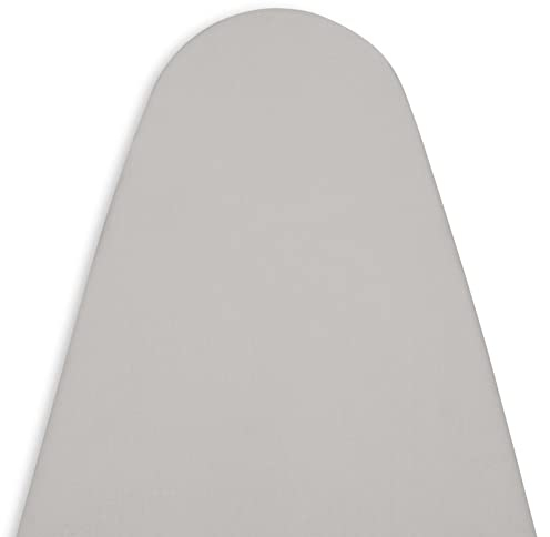 Encasa XO Housse Table à Repasser avec Feutre épaisseur 4 mm - Gris Clair - Plain Couleurs Cotton, Elastic (Convient à la Norme Wide Boards of 125x46 cm) Réfléchissant à la Chaleur