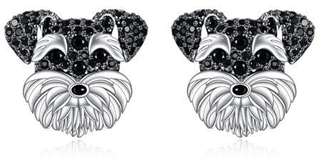 YFN Schnauzer Ohrringe Sterling Silber Hund Ohrstecker Schmuck Geschenke für Damen Mädchen