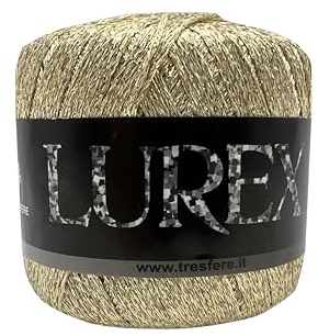 filato catenella lurex, 25g per uncinetto (oro)