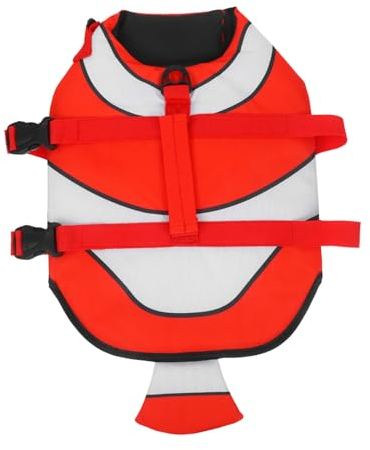 FRCOLOR Hunde Schwimmweste Im Clownfisch Design Lebensretter Für Kleine Und Mittelgroße Hunde Atmungsaktiv Und Komfortabel Mit Praktischen Schnellverschluss Und Griffen Für Sicheres