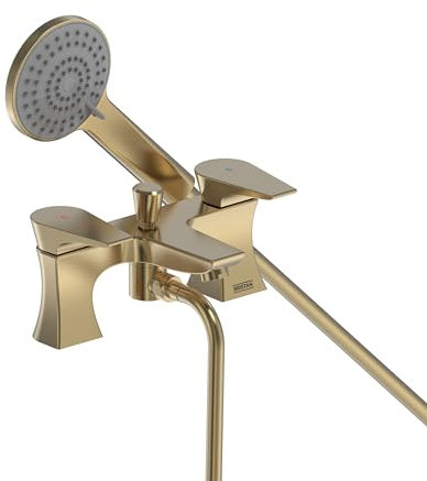 Bristan Hourglass Bath Shower Mixer Tap Brushed Brass