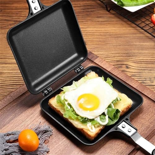 Towwoo Padella a Doppia Faccia, Tortillas a Doppia Faccia Panineria con Maniglie Griglia Antiaderente Spuntino Piastra per Colazione
