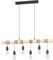 EGLO Pendellampe Townshend, 6 flammige Vintage Pendelleuchte im Industrial Design, Retro Hängelampe aus Stahl und Holz, Farbe Schwarz, braun, FSC Zertifiziert, E27