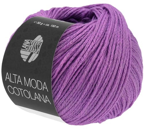 LANA GROSSA Alta Moda Cotolana | Edles Kettengarn aus 45% Schurwolle (Merino superwash), 45% Pima Baumwolle & 10% Polyamid| 50g Wolle zum Stricken & Häkeln | 150m Garn FB 55
