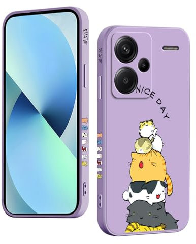 YUXING Funda para Xiaomi Redmi Note 13 Pro Plus 5G (13 Pro+ 5G) Silicona - Moda Lindo Patrón Diseño Delgado Carcasa, Antichoque, Antideslizante, Elegante, Protección Totaly Resistente (Cat,Purple)