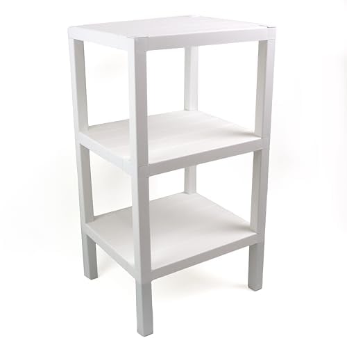 DIVCHI 3 Tier Side End Table Nightstand Coffee Tables Storage Bedside Office Living Room Bedroom Small Narrow Space Sofa Table (White)